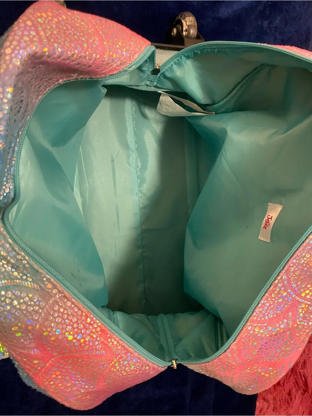 Justice Holographic Mermaid Duffle Bag - Pink, Blue